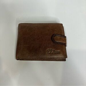 D’fabor‎ leather wallet zipper pocket regular size brown